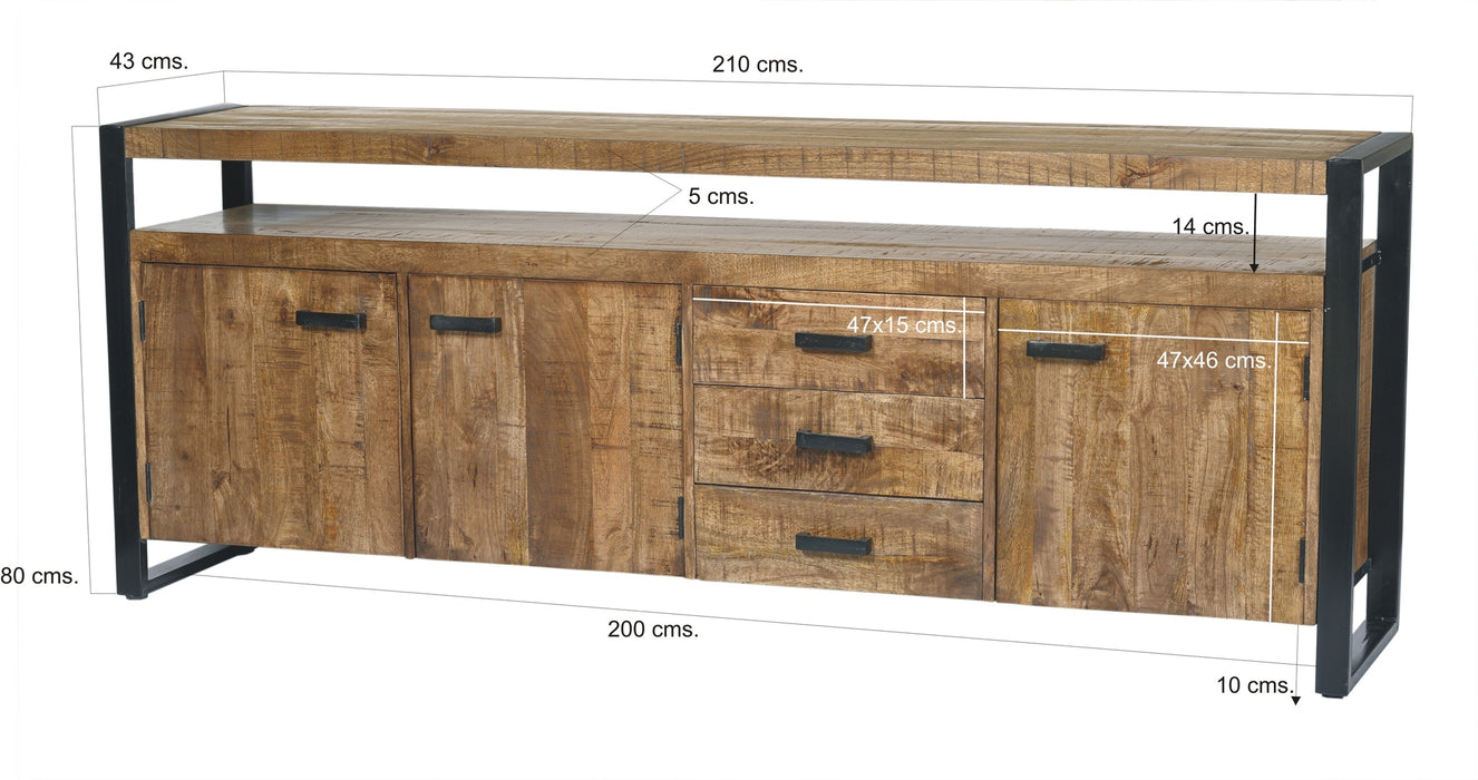 Dressoir Nairobi | Zwart 210cm
