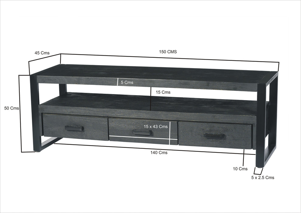 TV Meubel Norris | Zwart 150cm