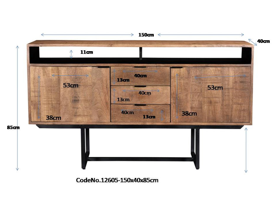 Dressoir Valdez | Bruin 150cm