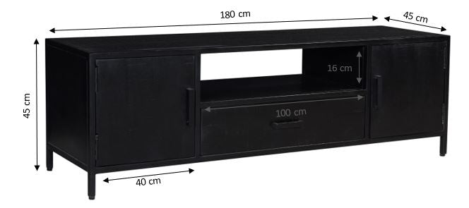 TV Meubel Kala | Zwart 180cm