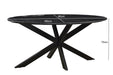Eettafel Marble Oval Spider | Zwart 180cm