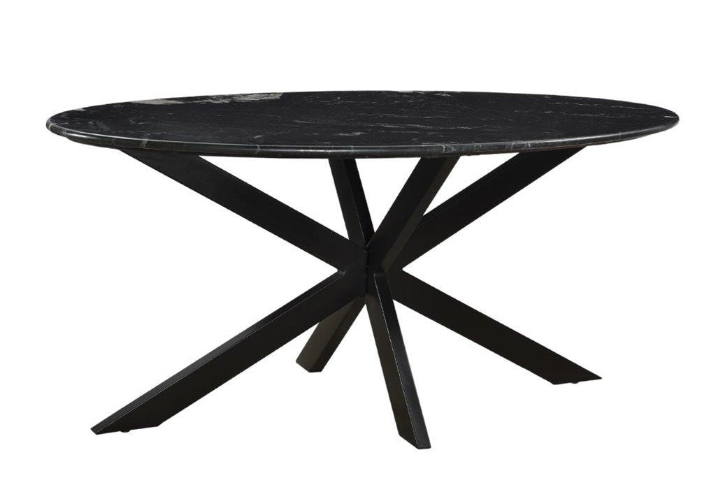 Eettafel Marble Oval Spider | Zwart 180cm