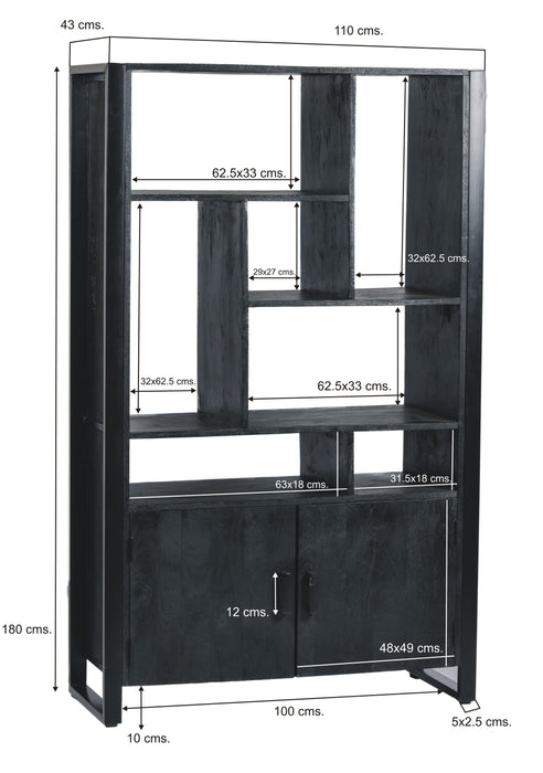Kabinet Norris | Zwart 110cm