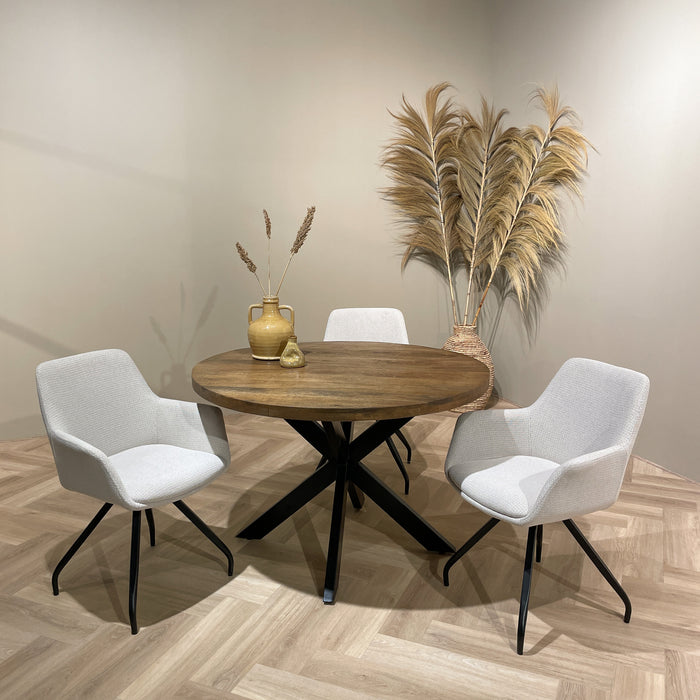 Eettafel Rocky Round Spider | Zwart