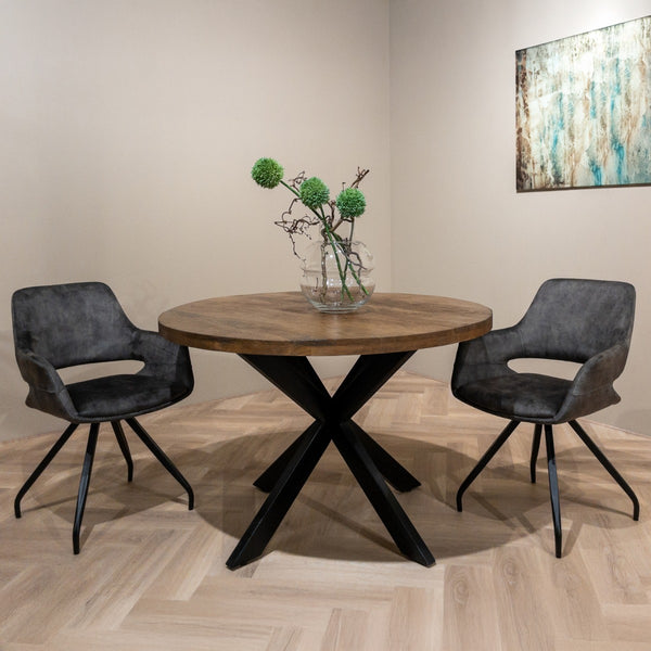 Eettafel Rocky Round Spider | Bruin