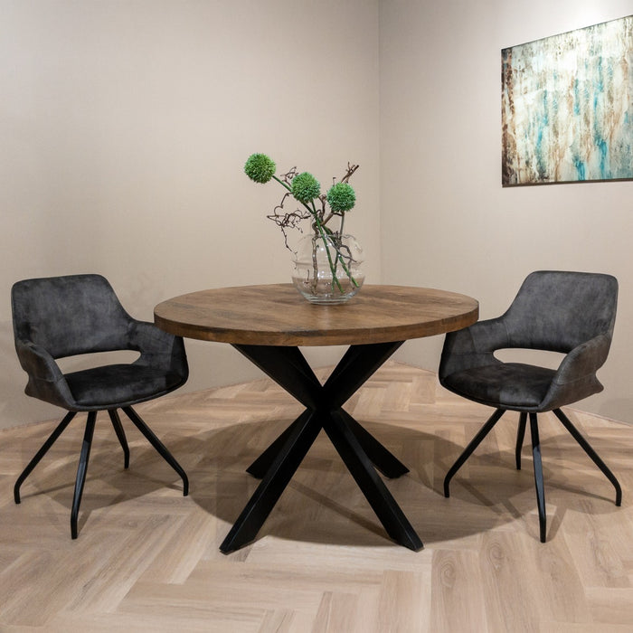 Eettafel Rocky Round Spider | Zwart