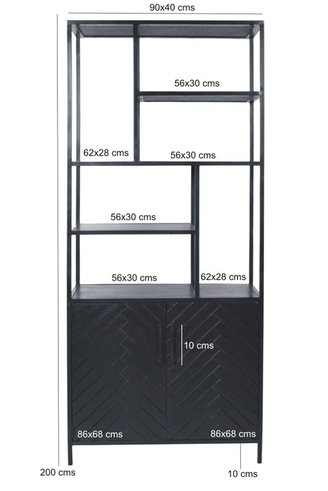 Kabinet York | Zwart 90cm