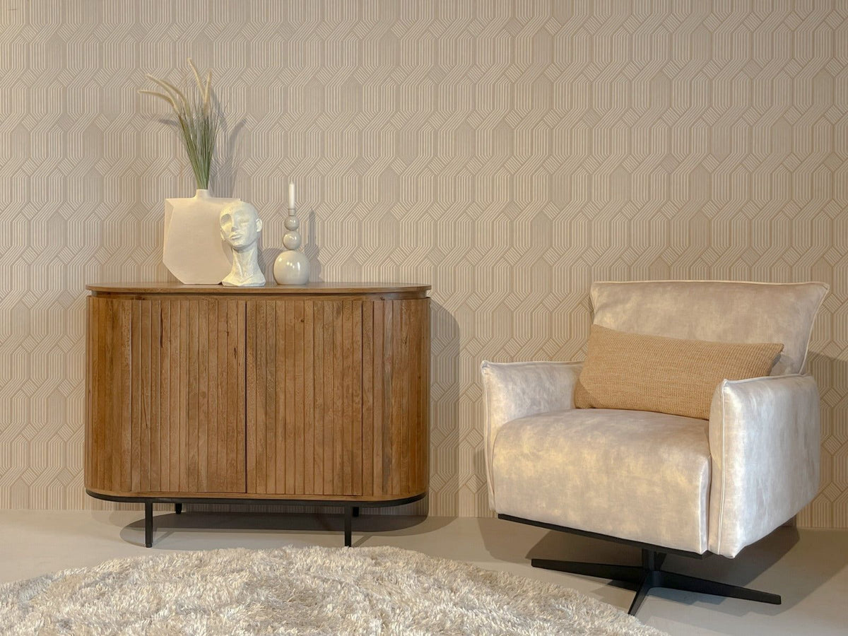 Dressoir Noor | Naturel hout, Zwart