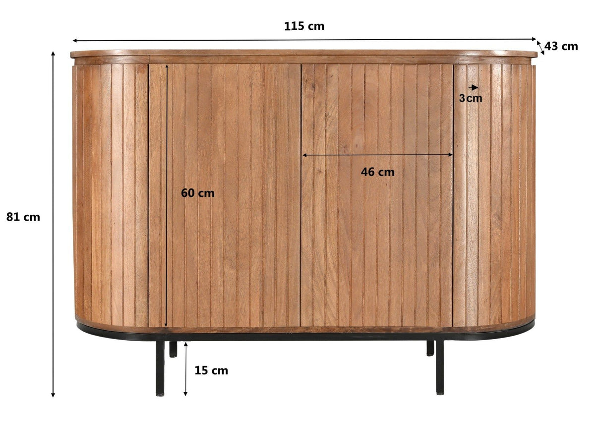 Dressoir Noor | Naturel hout, Zwart