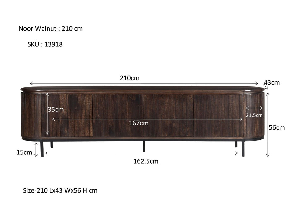 TV-Meubel Noor | Walnut 210cm