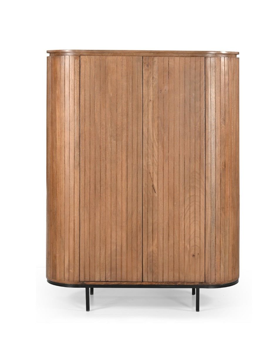 Wandkast Noor | Naturel hout, Zwart