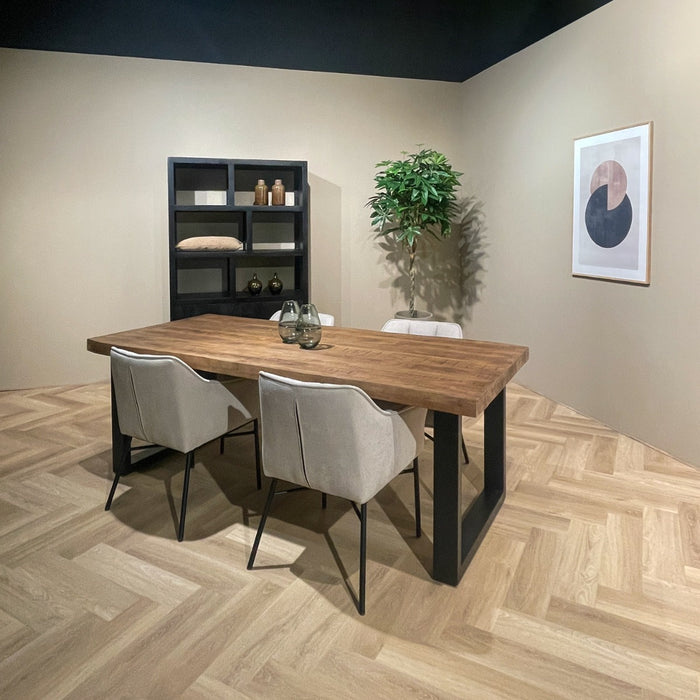 Eettafel Sturdy U | Zwart 220x100cm