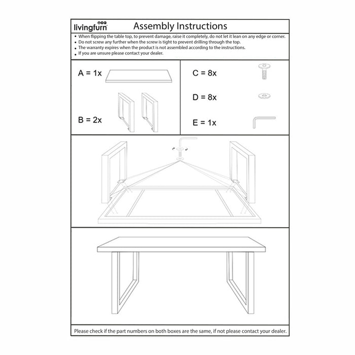 Eettafel Sturdy U | Zwart 220x100cm