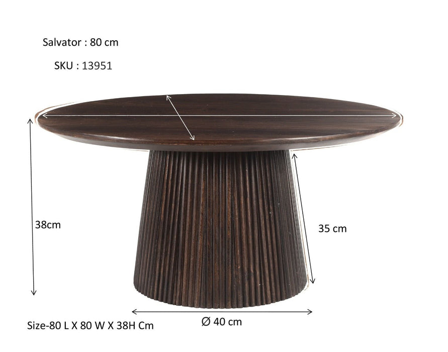 Bijzettafel Salvator | Walnut 80cm