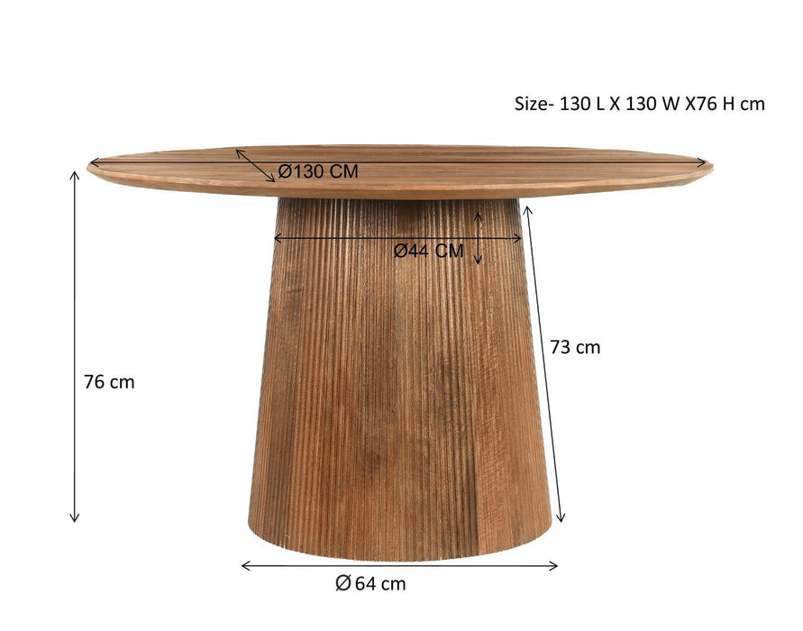 Eettafel Salvator Lichtbruin - Ø130cm | Rond