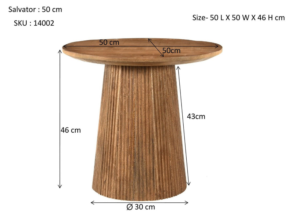 Bijzettafel Salvator | Lichtbruin 50cm