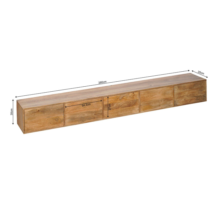 Zwevend TV-Meubel Vision | Naturel 280cm