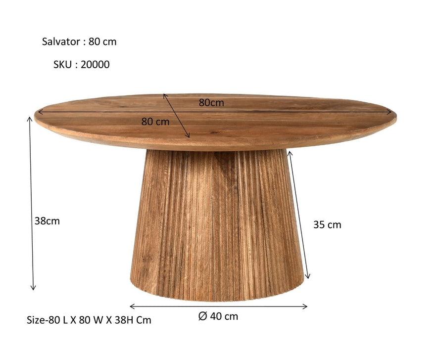 Bijzettafel Salvator | Lichtbruin 80cm