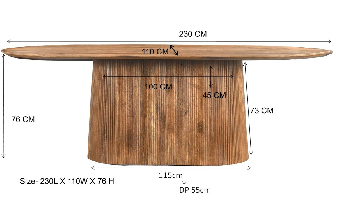 Eettafel Salvator Lichtbruin - 230cm | Ovaal