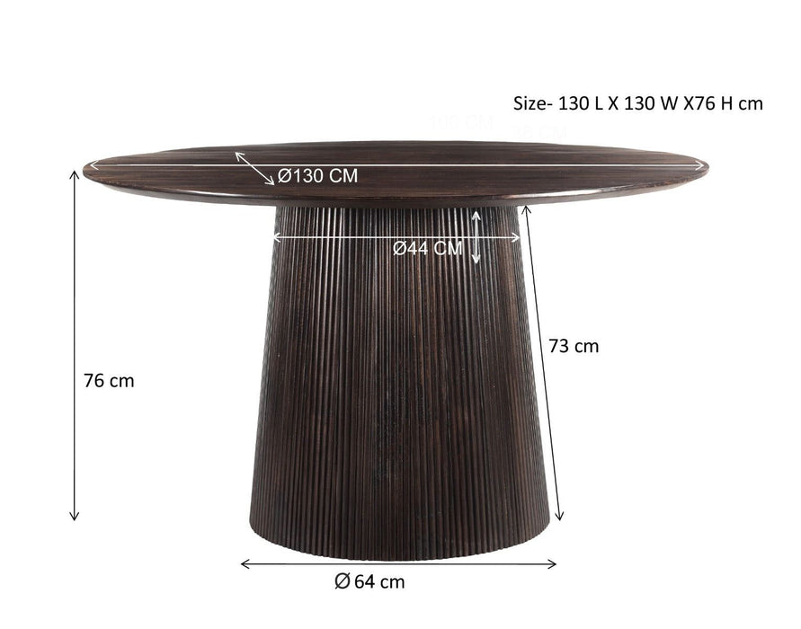 Eettafel Salvator Walnut - Ø130cm | Rond