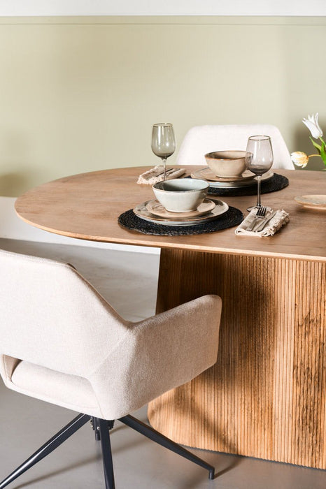 Eettafel Mokka Lichtbruin 230cm | Ovaal