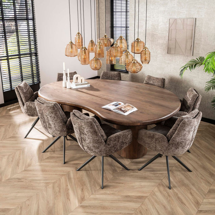 Eettafel Sculpture Organisch gevormd | Massief acacia bruin