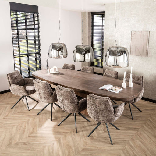 Eettafel Arcadia Ovaal | Massief acacia bruin
