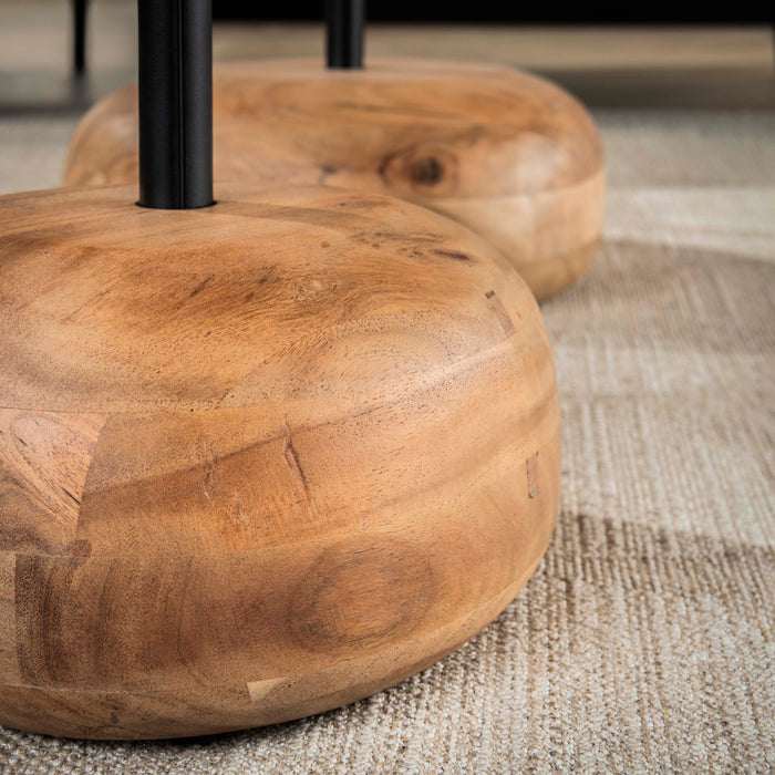 Salontafelset driehoekig | acacia 84/63cm