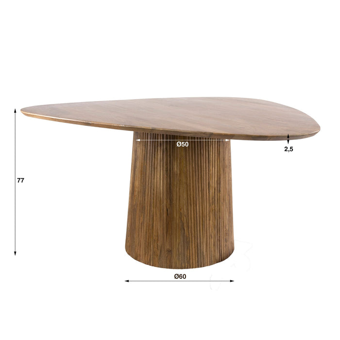 Eettafel Wave Centro Lichtbruin - 150cm | Driehoekig