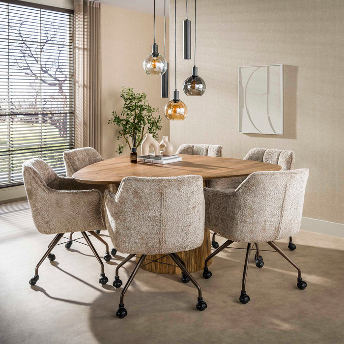 Eettafel Wave Centro Lichtbruin - 150cm | Driehoekig