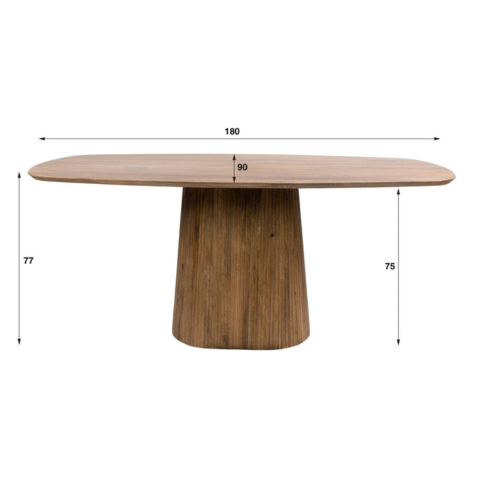 Eettafel Wave Centro Lichtbruin - 180cm | Deens Ovaal