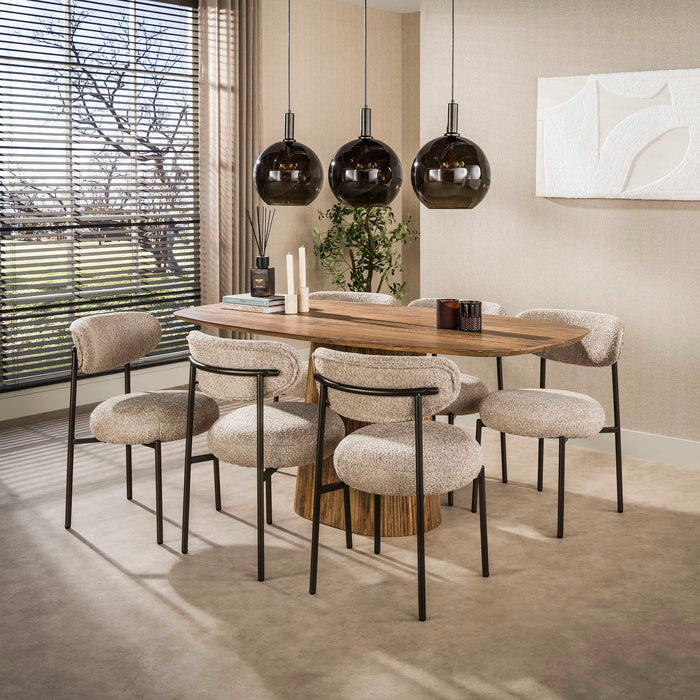 Eettafel Wave Centro Lichtbruin - 180cm | Deens Ovaal