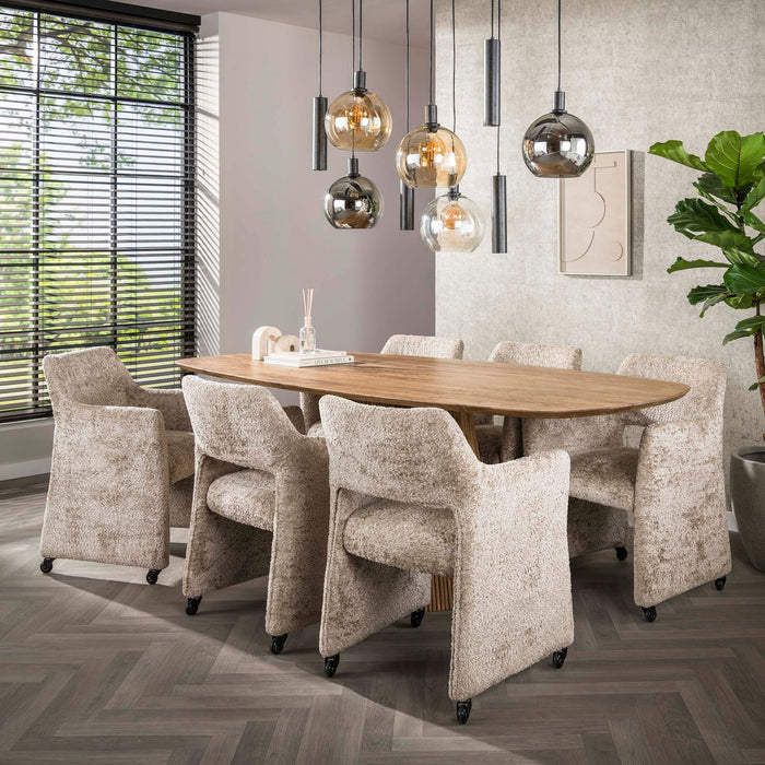 Eettafel Wave Lichtbruin - 215cm | Deens Ovaal