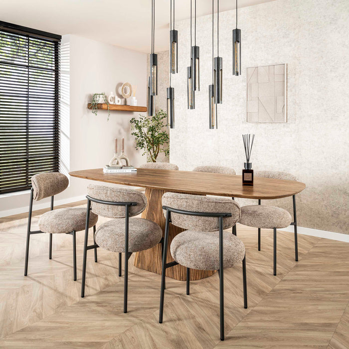 Eettafel Wave Centro Ovaal | Massief mango zand