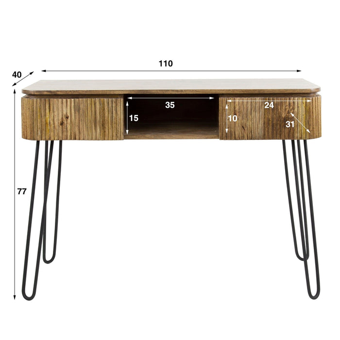 Hal-/kaptafel Wave | Bruin 110cm