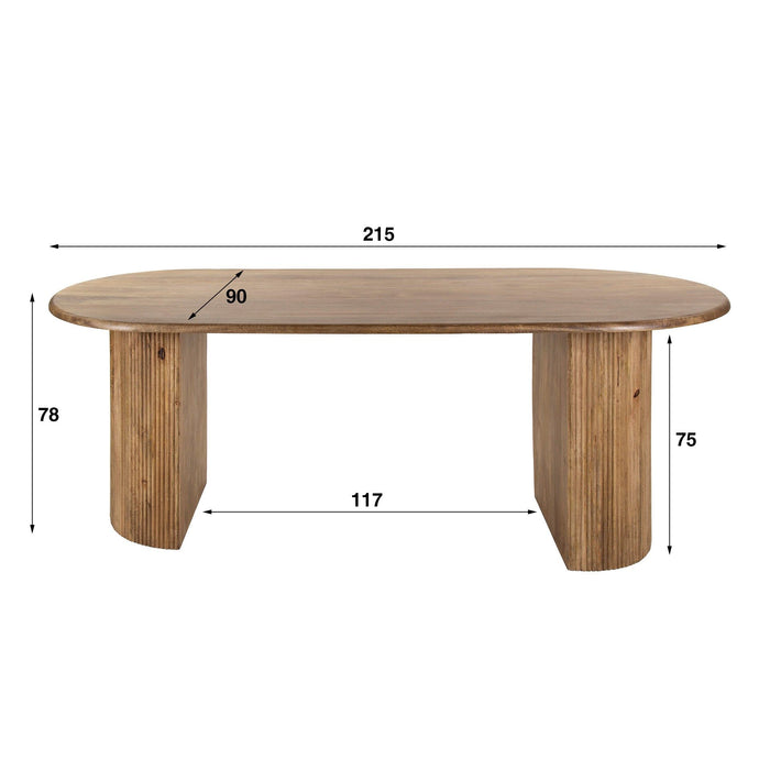 Eettafel Wave Arch - 215cm | Ovaal