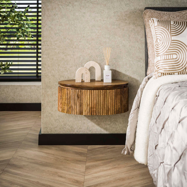 Nachtkastje Wave rond | Brown 50cm