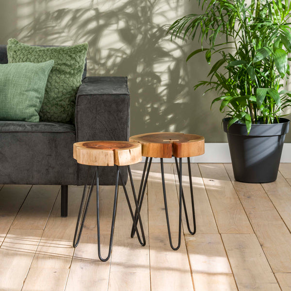 Bijzettafelset Trunk | Naturel Ø32cm