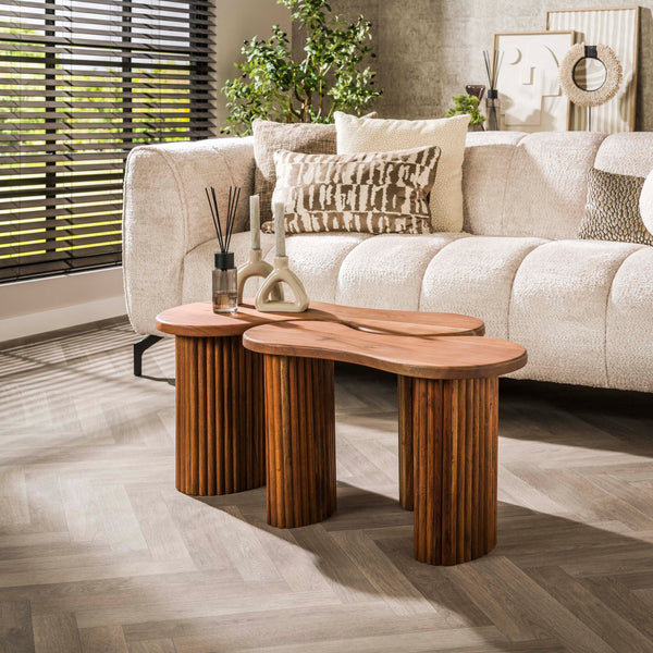 Salontafelset Fuse | acacia 65/80cm