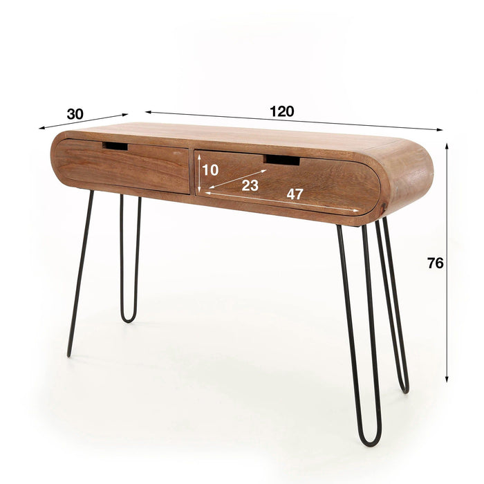 Hal-/kaptafel Barrel | Bruin 120cm