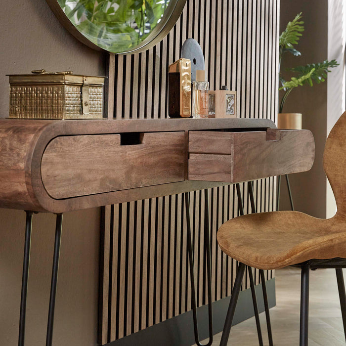 Hal-/kaptafel Barrel | Bruin 120cm