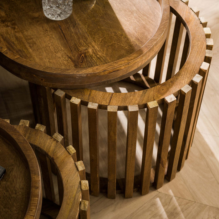 Bijzettafelset Tweak | Bruin Ø45/34cm