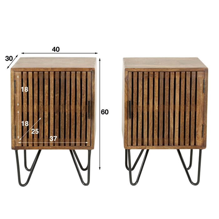 Nachtkastje Tweak set/2 | Bruin 40cm