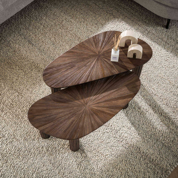 Salontafelset Maya organisch | espresso 84cm