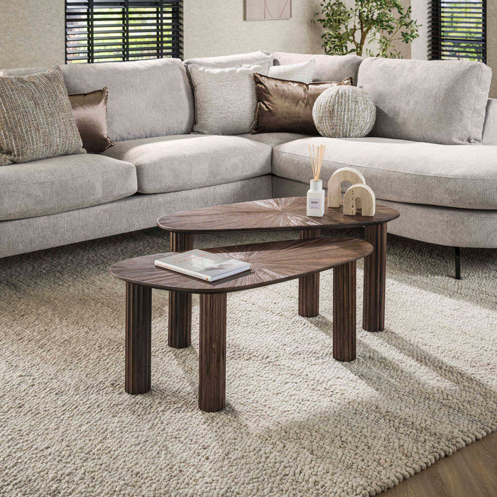 Salontafelset Maya organisch | espresso 84cm