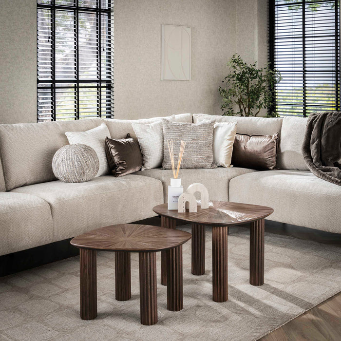 Salontafelset Maya Teak vierhoekig | espresso 62/54cm