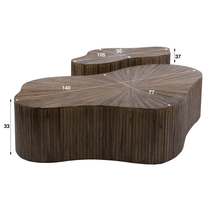 Salontafelset Maya Teak XL | Espresso 105/140cm