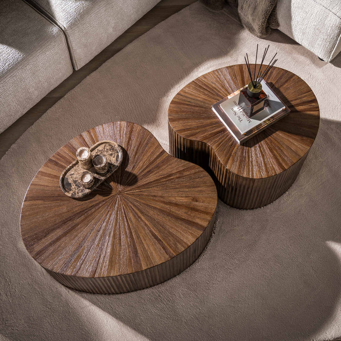 Salontafelset Maya Teak Niervormig Set van 2 | Espresso