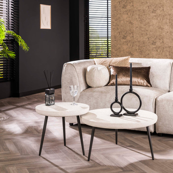 Salontafelset Flat Stone | Wit 70/50cm