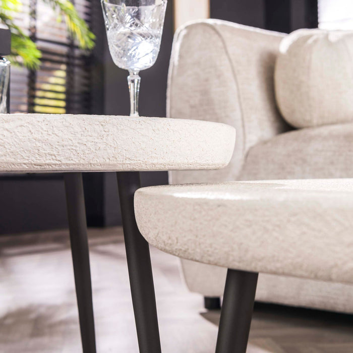 Salontafelset Flat Stone | Wit 70/50cm